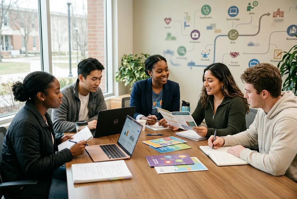 Career exploration course helping students research career options and pathways