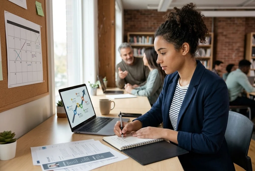 Personal career development plan with career goals and professional growth